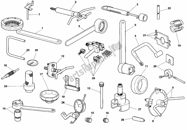 Todas as partes de Ferramentas De Serviço De Oficina do Ducati Supersport 900 SS 1994